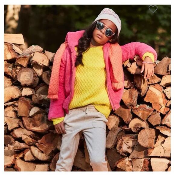 jacket Janie and Jack Sherpa hooded jacket hot pink - Picture 7 of 7